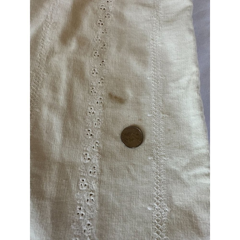 Womyn Pants Women's Thin Corduroy Size 16 Eyelet Cutouts 5 Pocket Cream NEW - Picture 10 of 10